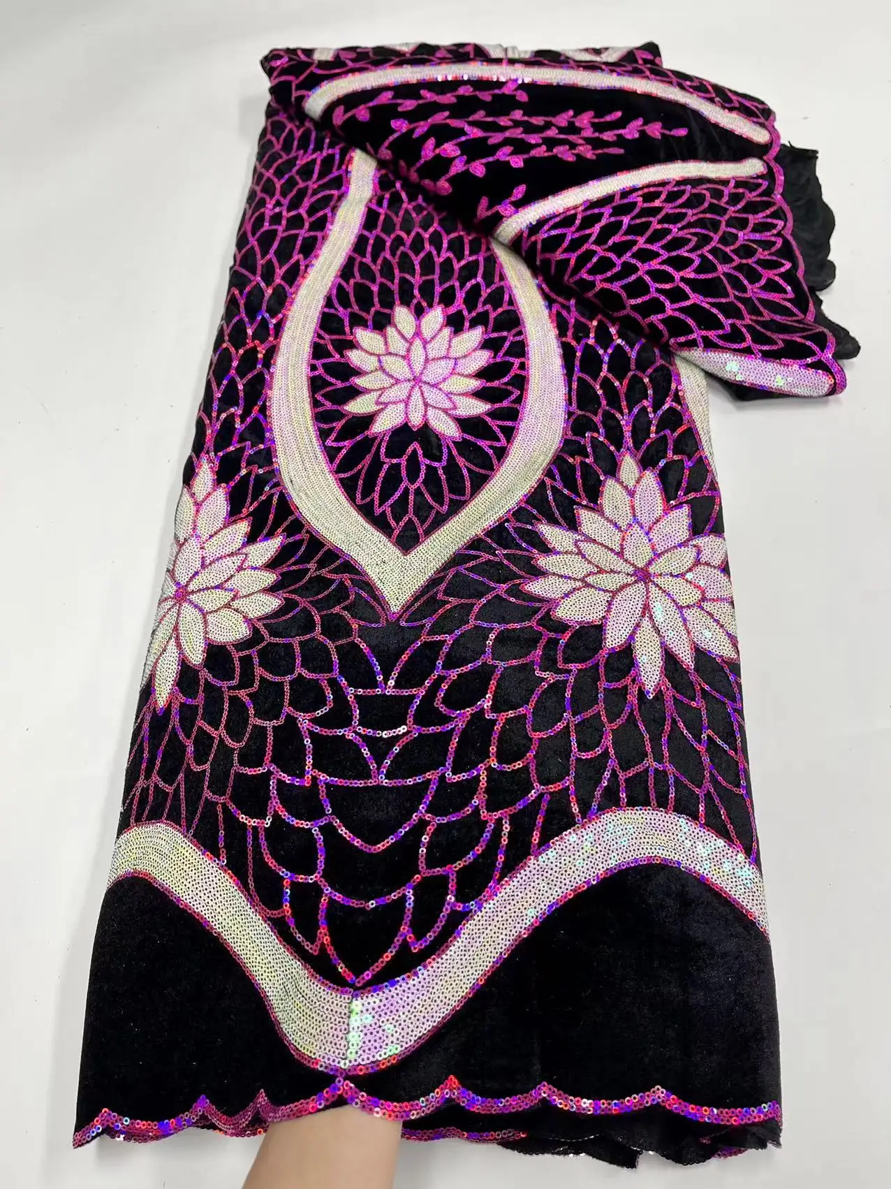 Latest Classic High Quality Elegant Embroidered Velvet Lace with Sequins Fabric For Winter Party Dress NN695_L
Latest Classic High Quality Elegant Embroidered Velvet Lace with Sequins Fabric For Winter Party Dress NN695_L