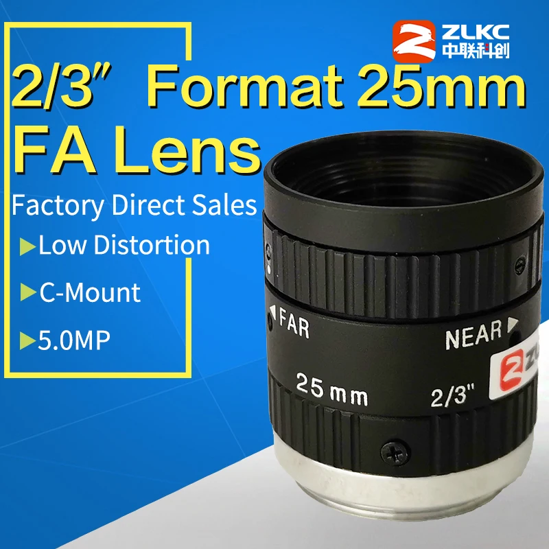 ZLKC 5.0Megapixels Large Aperture 25mm Mono Manual Iris Suitable for Various Applications FA / Machine Vision Low Distortion
ZLKC 5.0Megapixels Large Aperture 25mm Mono Manual Iris Suitable for Various Applications FA / Machine Vision Low Distortion
