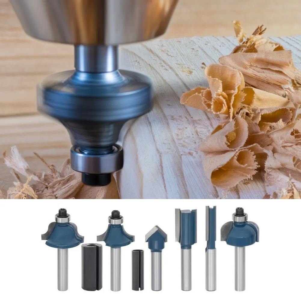 8PCS Router Bits Carbide Tipped Bit Set With 1/4 Inch Shank Tungsten Woodworking Tools Kit For Woodworking Trimming Grooving 
8PCS Router Bits Carbide Tipped Bit Set With 1/4 Inch Shank Tungsten Woodworking Tools Kit For Woodworking Trimming Grooving