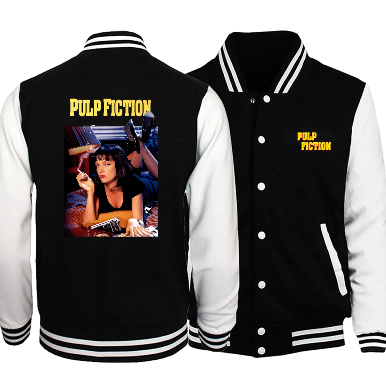 Movie Pulp Fiction Mia Wallace Baseball uniform Men Bomber Jackets Funny Coats 2019 Autumn Fleece Tracksuit Hip Hop Streetwear
Movie Pulp Fiction Mia Wallace Baseball uniform Men Bomber Jackets Funny Coats 2019 Autumn Fleece Tracksuit Hip Hop Streetwear