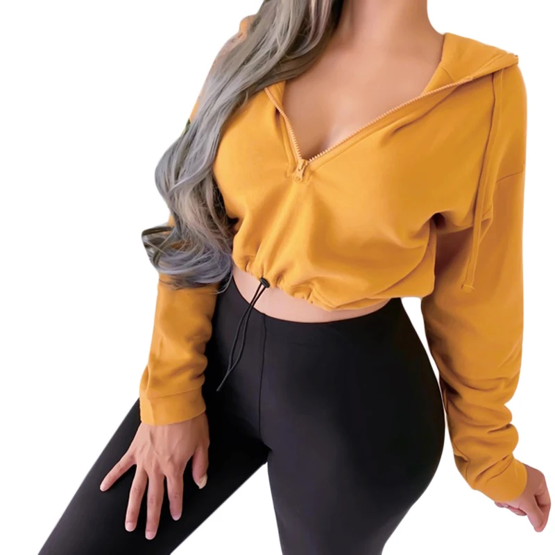 New Fashion Sexy Women Spring Autumn Crop Hoodies Long Sleeve Casual Female Zip-Front Sweatshirts Deep-V Neck Street Wear
New Fashion Sexy Women Spring Autumn Crop Hoodies Long Sleeve Casual Female Zip-Front Sweatshirts Deep-V Neck Street Wear