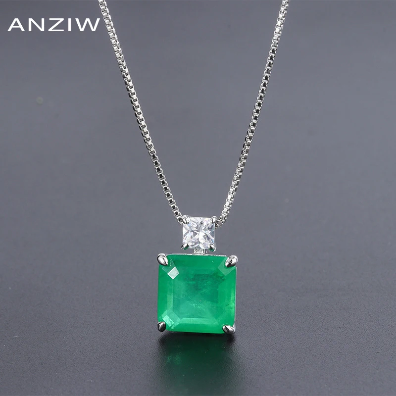 ANZIW Sterling Silver Asscher Cut 10x10mm Lab Created Emerald Classic Pendant Necklace For Women Jewelry Gifts
ANZIW Sterling Silver Asscher Cut 10x10mm Lab Created Emerald Classic Pendant Necklace For Women Jewelry Gifts