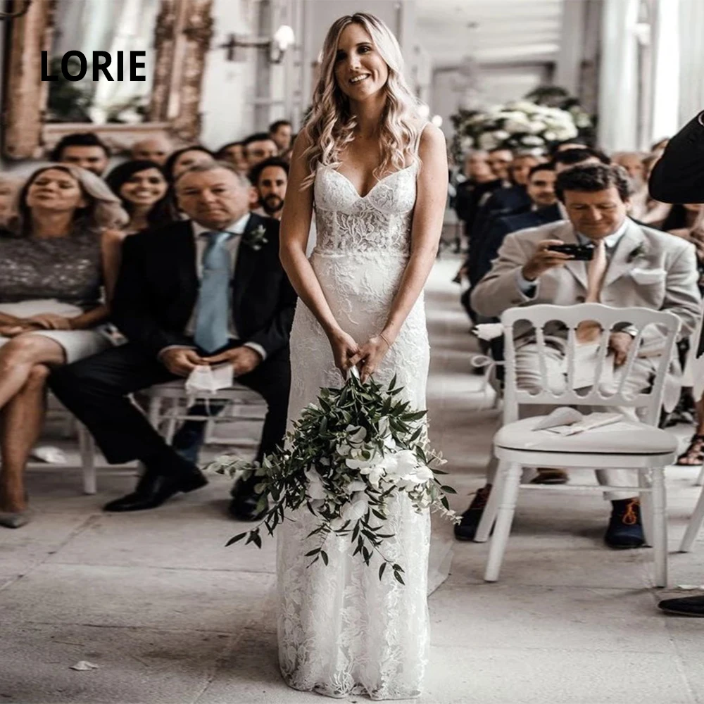 LORIE Lace Wedding Dresses Mermaid Sleeveless Backless Spaghetti Strap Beach Bridal Gowns Wedding Party Dress vestido de noiva
LORIE Lace Wedding Dresses Mermaid Sleeveless Backless Spaghetti Strap Beach Bridal Gowns Wedding Party Dress vestido de noiva