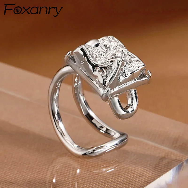 FOXANRY Silver Color Open Rings for Women New Trendy Elegant Charming Vintage Irregular Texture Geometric Party Jewelry
FOXANRY Silver Color Open Rings for Women New Trendy Elegant Charming Vintage Irregular Texture Geometric Party Jewelry