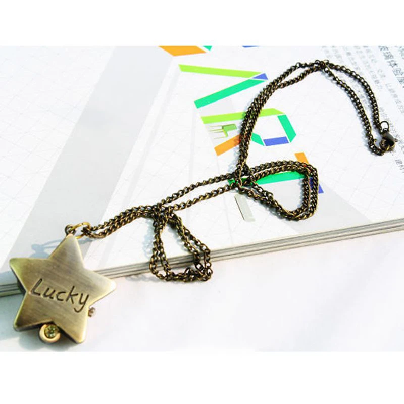 Retro Vintage Antique Lucky Star Bronze Quartz Necklace Pendant Pocket Watch Gift
Retro Vintage Antique Lucky Star Bronze Quartz Necklace Pendant Pocket Watch Gift