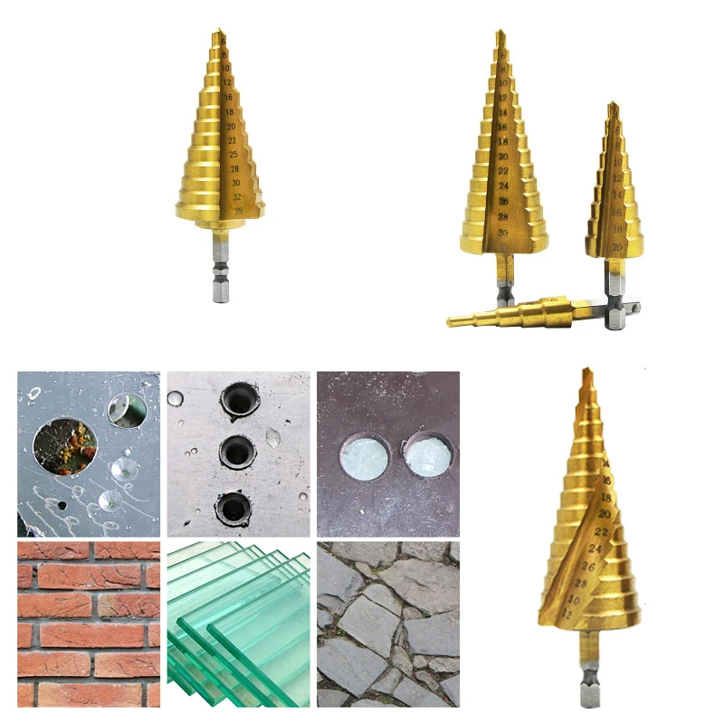 3Pcs/Set HSS 4241 Hexagonal shank step drill Bit Step Cone Cutting Tools Steel Woodworking Metal Drilling Set
3Pcs/Set HSS 4241 Hexagonal shank step drill Bit Step Cone Cutting Tools Steel Woodworking Metal Drilling Set