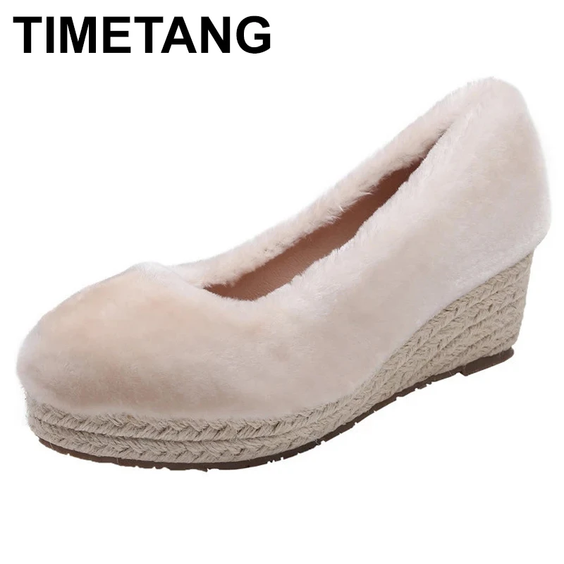 TIMETANGAutumn Winter Women Wedges High Heels Shoes Woman Round Toe Black Shoes Ladies Fashion Platform Rome Shoe Big Size 34-40
TIMETANGAutumn Winter Women Wedges High Heels Shoes Woman Round Toe Black Shoes Ladies Fashion Platform Rome Shoe Big Size 34-40