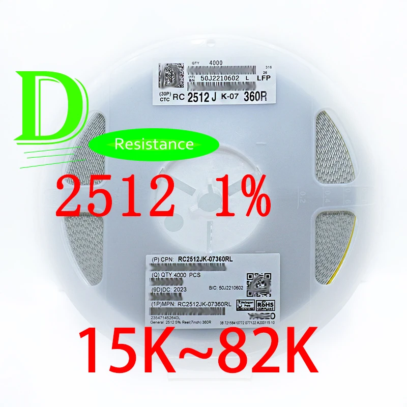 50PCS SMD Resistor 2512 1% RC2512FK-07 Series 15K 16K 18K 20K 22K 24K 27K 30K 33K 36K 39K 43K 47K 49.9K 51K 56K 62K 68K 75K 82K
50PCS SMD Resistor 2512 1% RC2512FK-07 Series 15K 16K 18K 20K 22K 24K 27K 30K 33K 36K 39K 43K 47K 49.9K 51K 56K 62K 68K 75K 82K