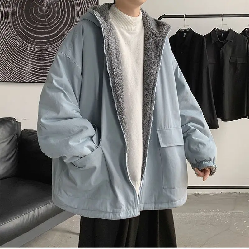 Jackets Men Winter Trend Plus Velvet Thickening Oversize Hooded Korean Loose Lamb Wool Student Handsome Warm Men Clothing
Jackets Men Winter Trend Plus Velvet Thickening Oversize Hooded Korean Loose Lamb Wool Student Handsome Warm Men Clothing