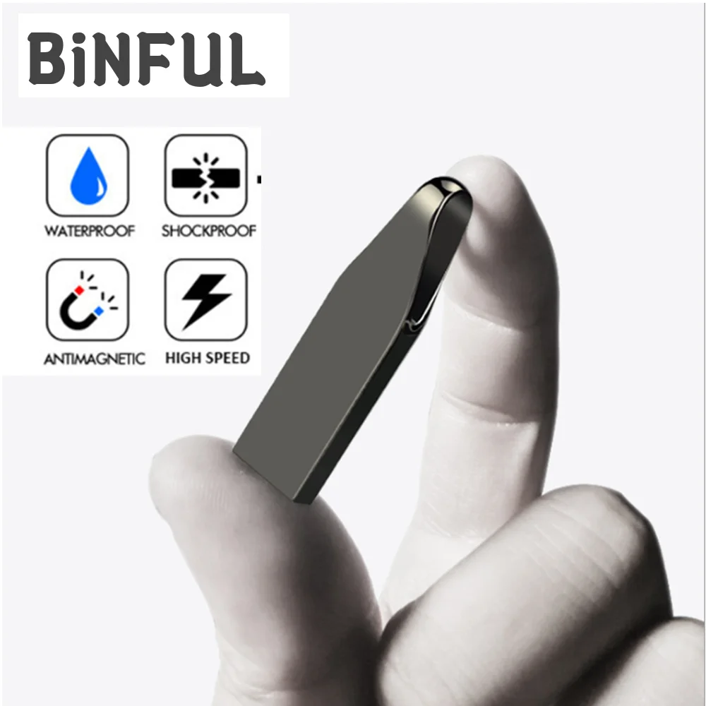 Высокоскоростной Usb флеш накопитель BiNFUL металлический 2 0 4 ГБ 8 16 32 64 128 256 512 флешка U