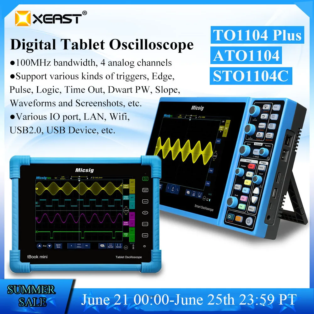 Micsig Digital Tablet Oscilloscope TO1104 100MHz 4CH 28Mpts Automotive diagnostic oscilloscope touchscreen handheld oscilloscope
Micsig Digital Tablet Oscilloscope TO1104 100MHz 4CH 28Mpts Automotive diagnostic oscilloscope touchscreen handheld oscilloscope