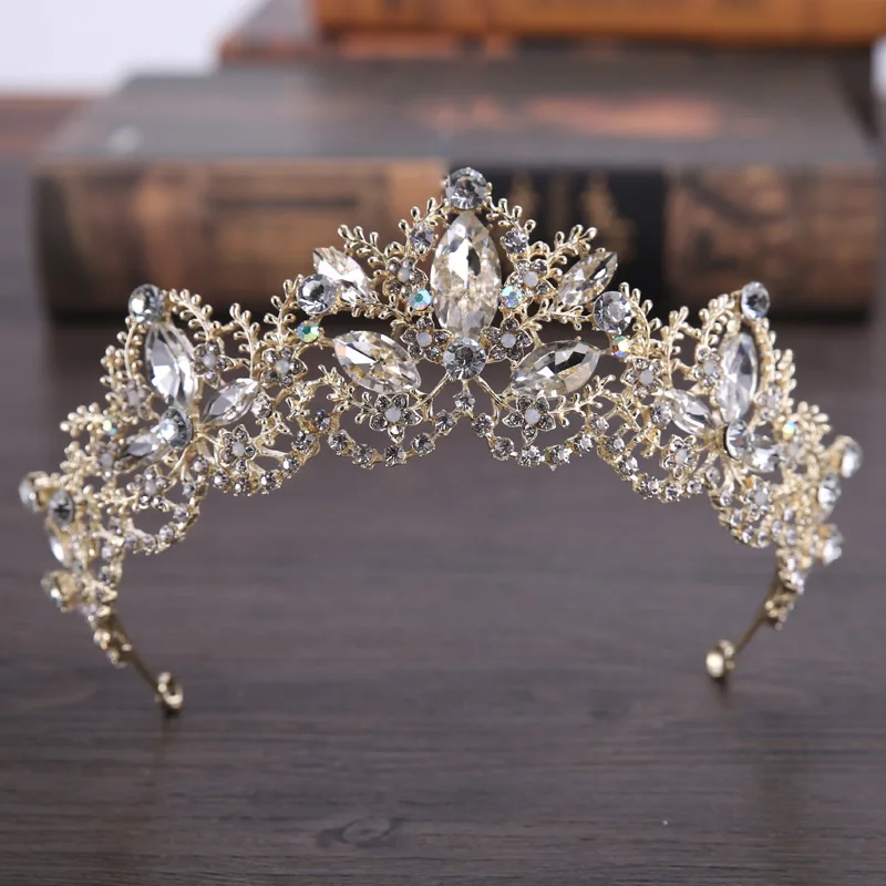 AiliBride Fashion Baroque Luxury Crystal AB Bridal Crown Tiaras Light Gold Diadem Tiara for Women Bride Wedding Hair Accessories
AiliBride Fashion Baroque Luxury Crystal AB Bridal Crown Tiaras Light Gold Diadem Tiara for Women Bride Wedding Hair Accessories