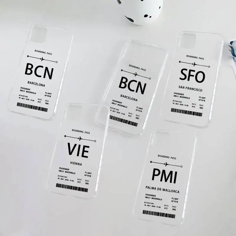 Personalised Plane Ticket Phone Case Clear Transparent for iPhone 11 12 13 mini pro XS MAX 8 7 6 6S Plus X 5S SE XR 2020
Personalised Plane Ticket Phone Case Clear Transparent for iPhone 11 12 13 mini pro XS MAX 8 7 6 6S Plus X 5S SE XR 2020