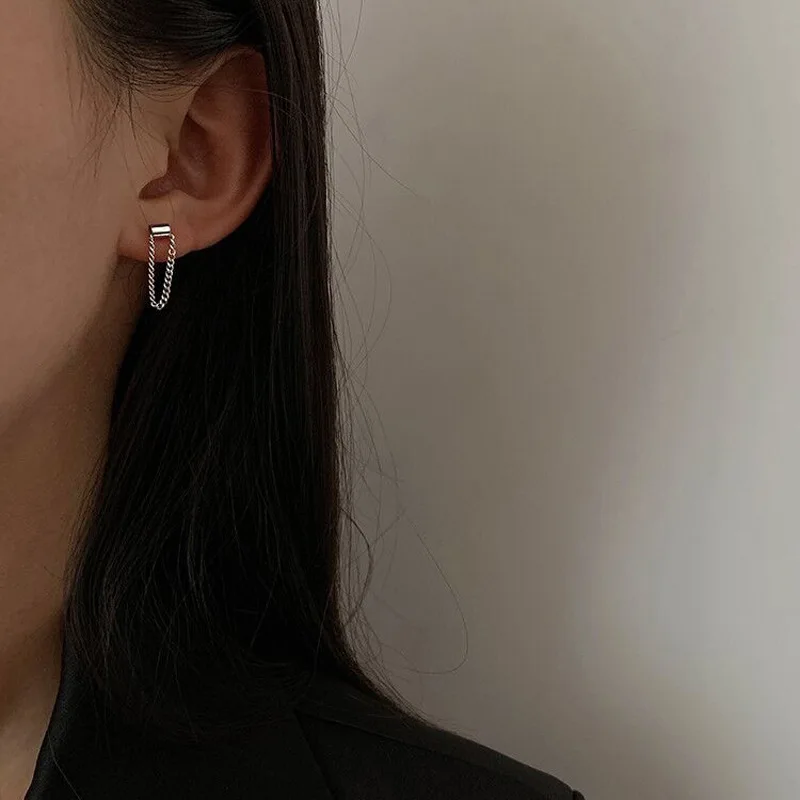 Simple Style Silver Punk Cool Chain Earring 925 Designer Geometry Fashion Earring For Girl Women Earring Jewelry Gift 
Simple Style Silver Punk Cool Chain Earring 925 Designer Geometry Fashion Earring For Girl Women Earring Jewelry Gift