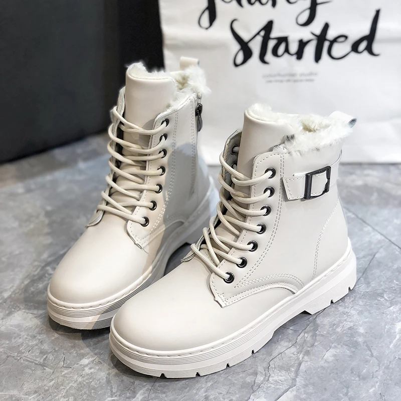 Korean Style Martin Boots Thick-soled Motorcycle Boots Plush Warm Women's Round Toe Short Boots Comfortable Casual Boots 2022
Korean Style Martin Boots Thick-soled Motorcycle Boots Plush Warm Women's Round Toe Short Boots Comfortable Casual Boots 2022