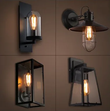 North style country outdoor balcony bedroom bar restaurant creative glass box wrought iron wall lamp
North style country outdoor balcony bedroom bar restaurant creative glass box wrought iron wall lamp