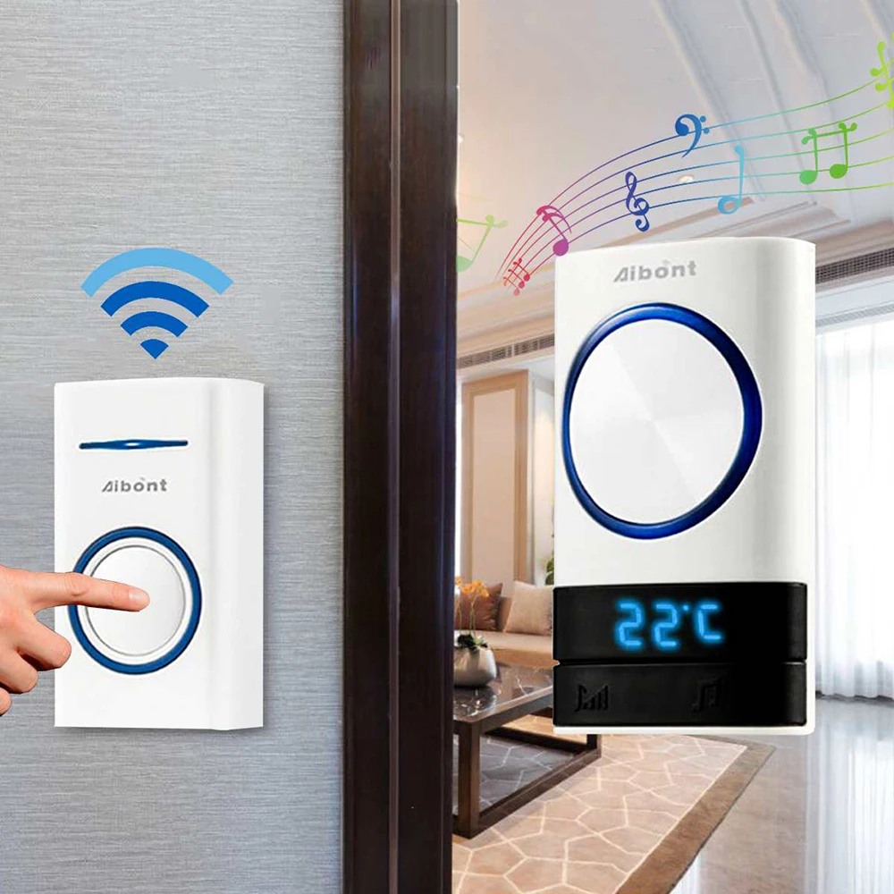 Temperature Remind Smart Wireless Doorbell Digital Door Bell 45 Songs Polyphonic Ringtones 2 Receivers 1 Transmitter FOU
Temperature Remind Smart Wireless Doorbell Digital Door Bell 45 Songs Polyphonic Ringtones 2 Receivers 1 Transmitter FOU