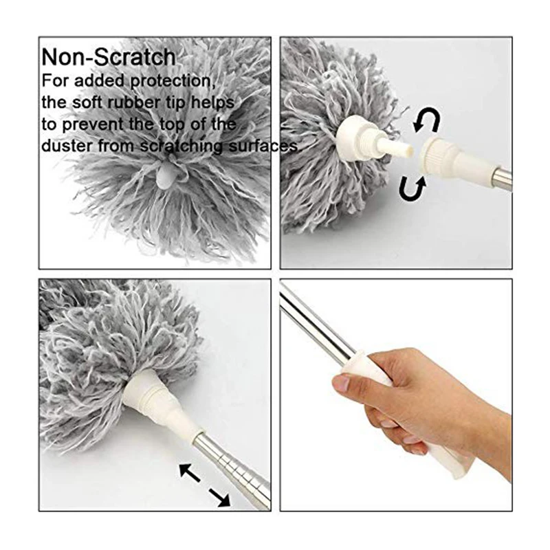BOOMJOY Microfiber Duster with 254cm Extendable Long Handle 180 Degree Rotating Head for Car Home Kitchen Office Cleaning 
BOOMJOY Microfiber Duster with 254cm Extendable Long Handle 180 Degree Rotating Head for Car Home Kitchen Office Cleaning