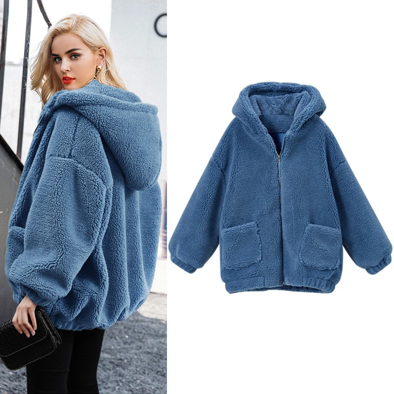 Women's imitation lamb jacket women's hooded autumn and winter Korean version of wild thick furry jacket large size loose jacket
Women's imitation lamb jacket women's hooded autumn and winter Korean version of wild thick furry jacket large size loose jacket