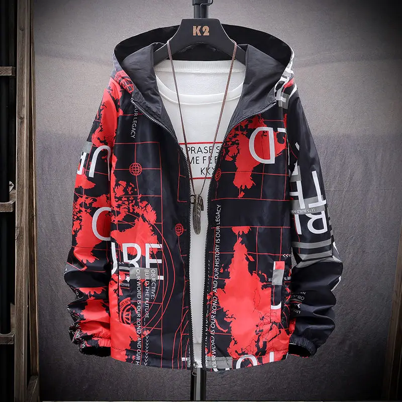 2021 Korean jacket youth students large men's clothing trend hooded jacket men's spring and Autumn 
2021 Korean jacket youth students large men's clothing trend hooded jacket men's spring and Autumn