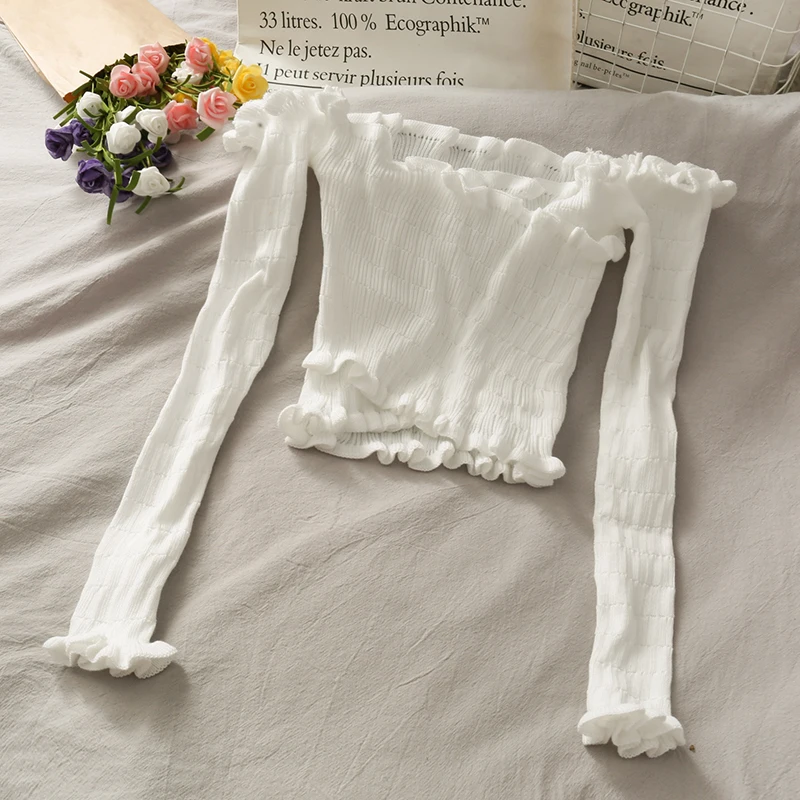 Irregular Off Shoulder Sexy Strapless Knitted Top Long Sleeve Slim Short Knitwear Autumn Korean Femme Sweater Cotton Polyester
Irregular Off Shoulder Sexy Strapless Knitted Top Long Sleeve Slim Short Knitwear Autumn Korean Femme Sweater Cotton Polyester