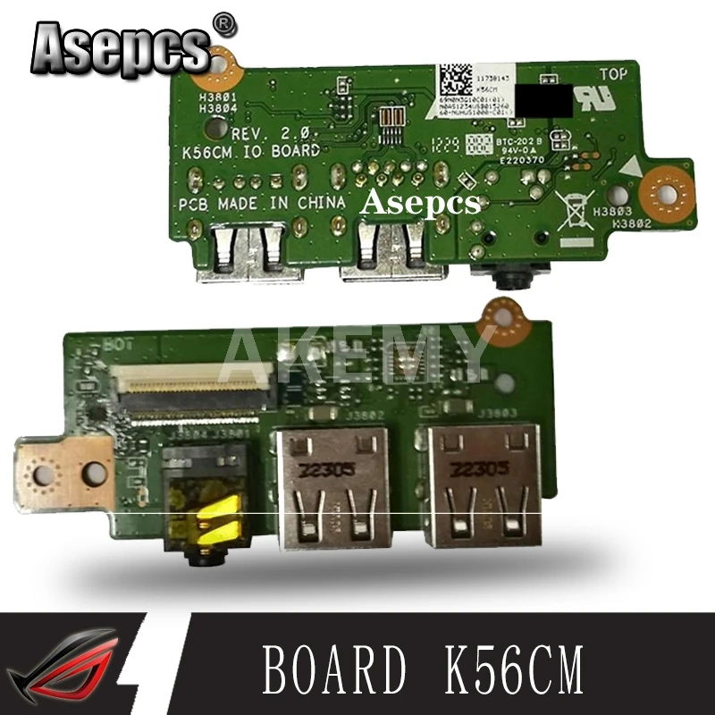 Asepcs оригинал для For Asus K56C K56CA K56CM Usb аудио Плата IO работает|Комплектующие ремонта