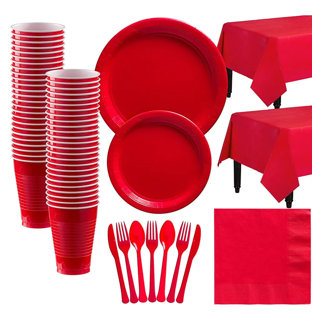 red Party Dinnerware set Decoration Disposable Wedding Birthday Party Baby Shower Tableware Supplies 
red Party Dinnerware set Decoration Disposable Wedding Birthday Party Baby Shower Tableware Supplies
