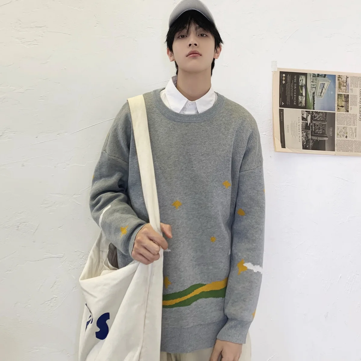High Quality Men Fashion Streetwear Loose Printed Knitted Pattern Crewneck Pullover Wool Sweater
High Quality Men Fashion Streetwear Loose Printed Knitted Pattern Crewneck Pullover Wool Sweater