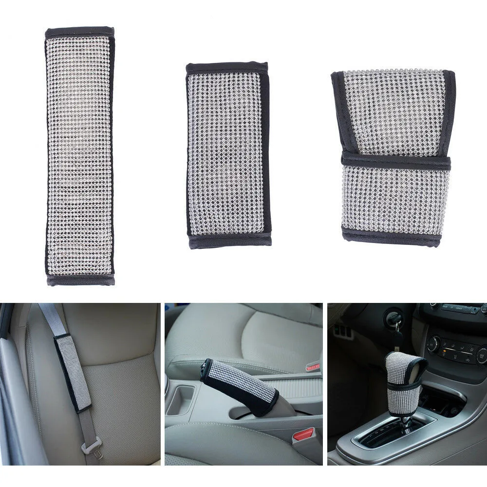 3pcs/set Bling Shiny Car Seat Belt & Shift Knob & Handbrake Sleeve Cover Protector Set Auto Interior Decoration Accessories
3pcs/set Bling Shiny Car Seat Belt & Shift Knob & Handbrake Sleeve Cover Protector Set Auto Interior Decoration Accessories