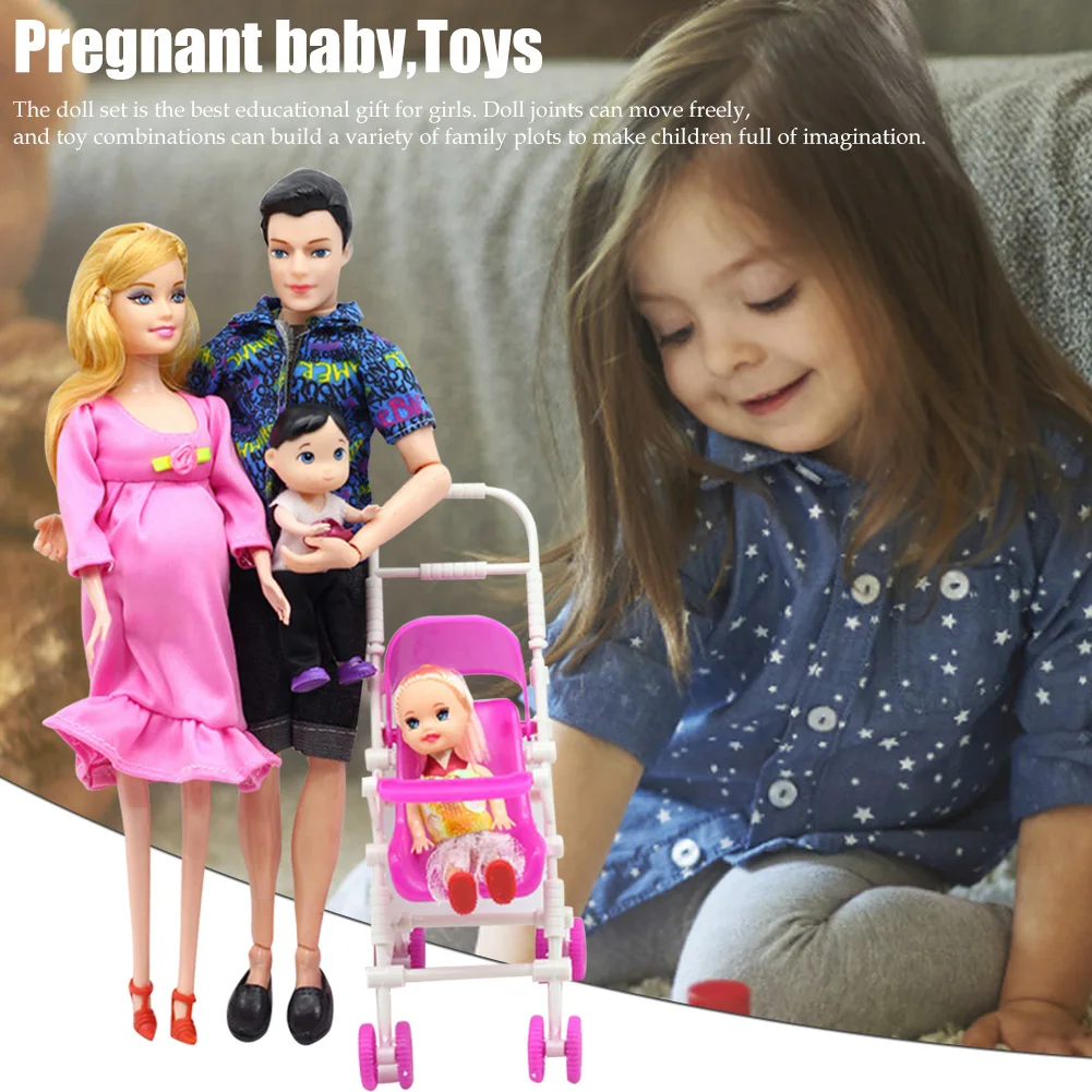 Real Pregnant Doll Set/Fashion Family 5 People Dolls Suits 1 Mom/1 Dad/ Two Baby/1 Baby Carriage For Girl Bjd Doll Kid Gift Toys
Real Pregnant Doll Set/Fashion Family 5 People Dolls Suits 1 Mom/1 Dad/ Two Baby/1 Baby Carriage For Girl Bjd Doll Kid Gift Toys