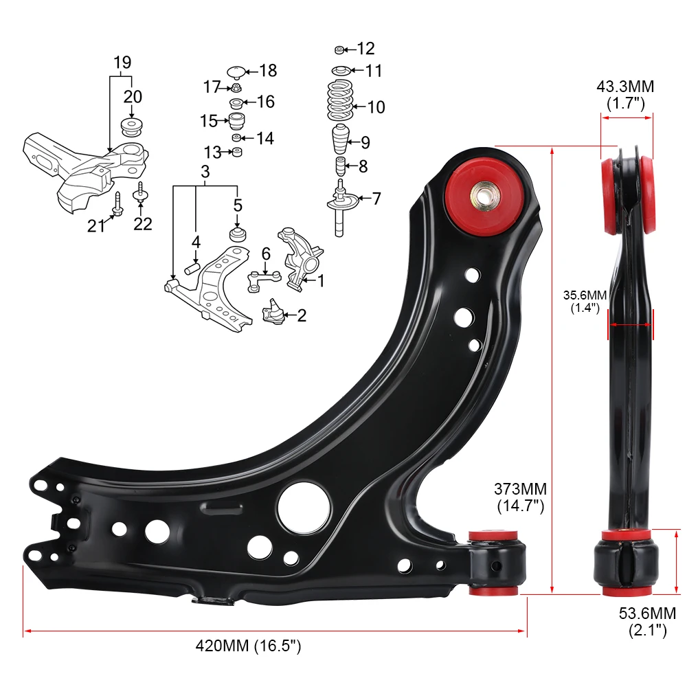 Front Lower Drive & Passenger Side Control Arm Assembly For 99-09 VW 1J0407151C AT/MT 1.8L&1.9L&2.0L&2.5L Bushing Turbo
Front Lower Drive & Passenger Side Control Arm Assembly For 99-09 VW 1J0407151C AT/MT 1.8L&1.9L&2.0L&2.5L Bushing Turbo