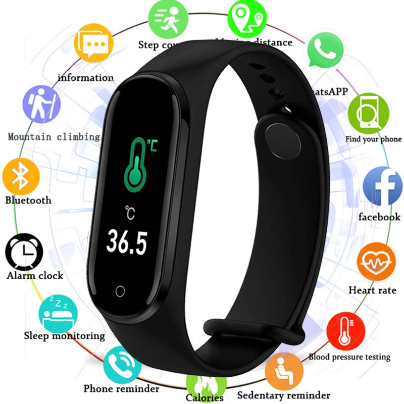 Temperature monitor M4 Pro Smart band Men Women Kids Sport bracelet Heart Rate Blood Pressure Health Wristband amazfit gts
Temperature monitor M4 Pro Smart band Men Women Kids Sport bracelet Heart Rate Blood Pressure Health Wristband amazfit gts