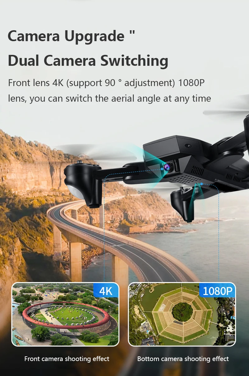 Mini Smart Drone 4K HD Camera Long Battery Life WIFI FPV Aerial Photography Quadcopter Helicopter Toy 25 Minutes Flight Time
Mini Smart Drone 4K HD Camera Long Battery Life WIFI FPV Aerial Photography Quadcopter Helicopter Toy 25 Minutes Flight Time