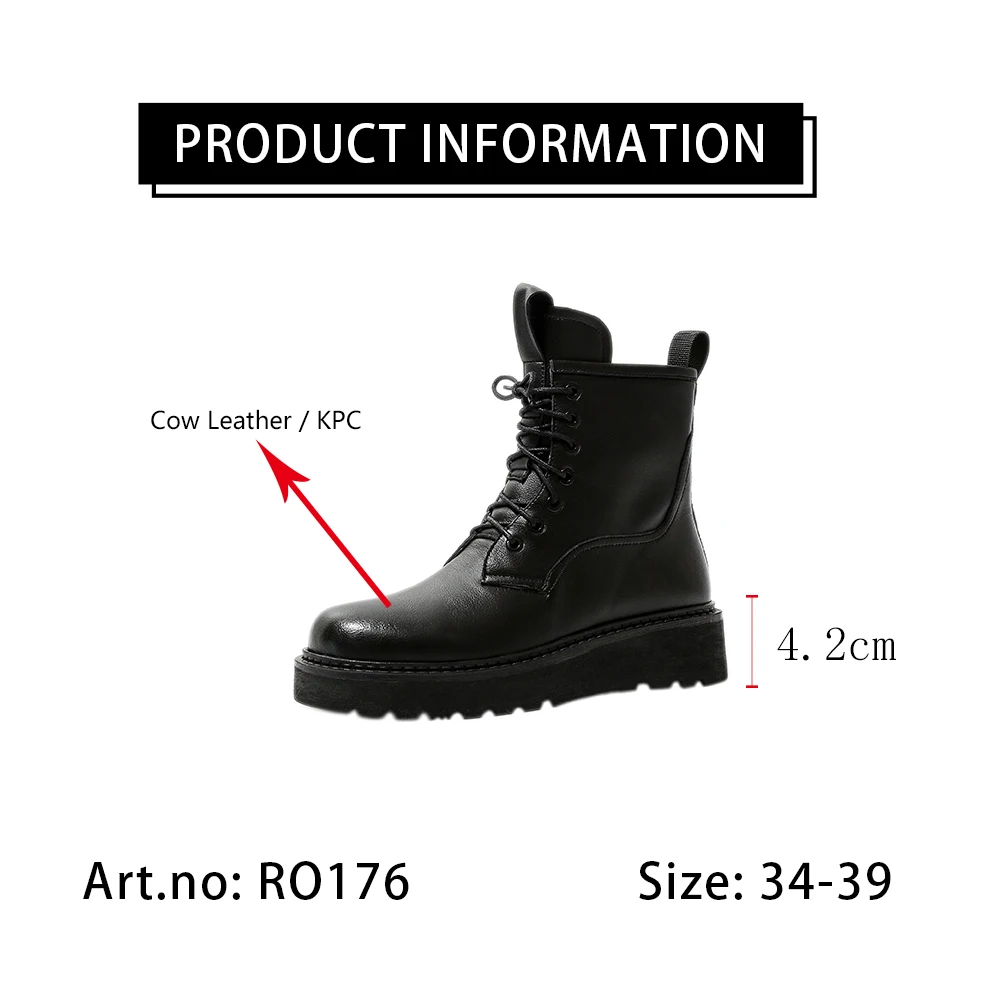 RJN New Casual Ankle Boots Round Toe Breathable High Quality Genuine Leather Lace-up Women Shoes Platform Boots RO176 
RJN New Casual Ankle Boots Round Toe Breathable High Quality Genuine Leather Lace-up Women Shoes Platform Boots RO176
