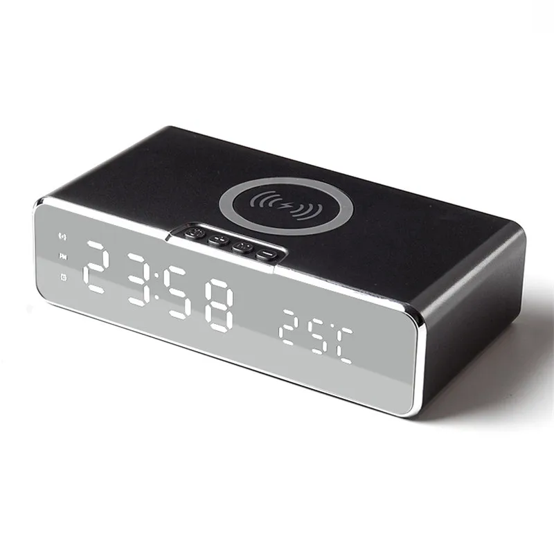 LED Electric Smart Alarm Clock Qi Wireless Chargers Bluetooth earphone Digital Thermometer Clock HD Mirror Clock Phone charger 
LED Electric Smart Alarm Clock Qi Wireless Chargers Bluetooth earphone Digital Thermometer Clock HD Mirror Clock Phone charger