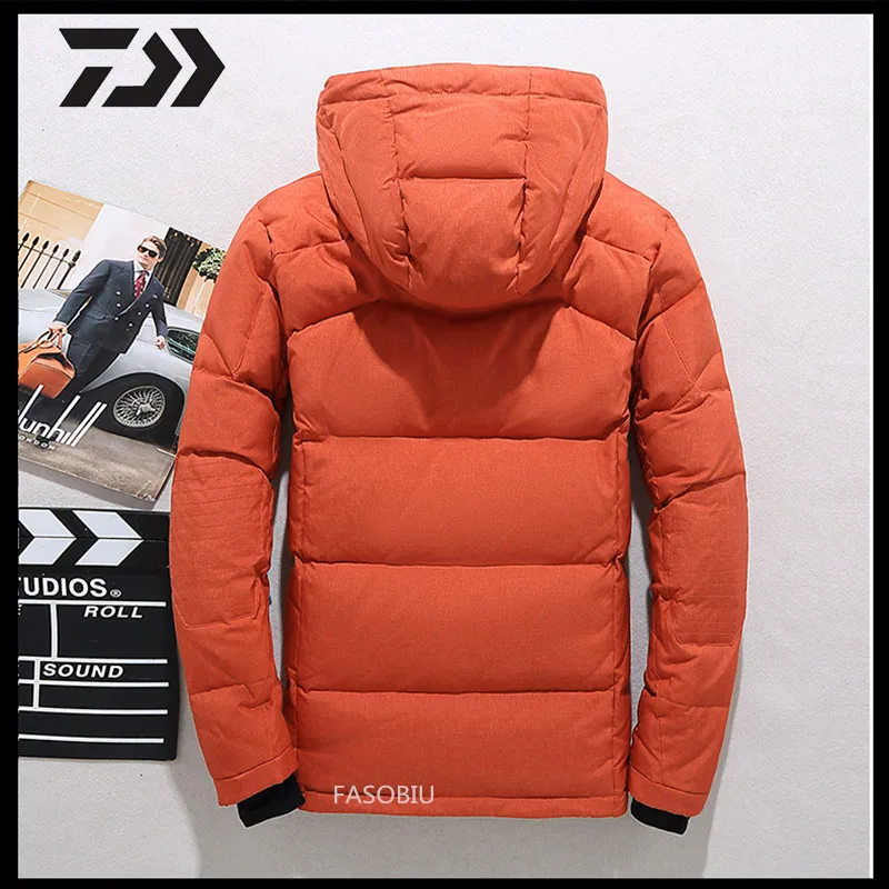 Daiwa Men's White Duck Down Fishing Jacket Warm Hooded Thick Puffer Jacket Coat Male High Quality Thermal Winter Fishing Clothes
Daiwa Men's White Duck Down Fishing Jacket Warm Hooded Thick Puffer Jacket Coat Male High Quality Thermal Winter Fishing Clothes
