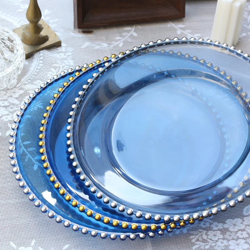 6pcs/set Golden Beads Decorative Dinner Plates European Plastic Transparent Steak Plate Serving Tray Kitchen Party Tableware
6pcs/set Golden Beads Decorative Dinner Plates European Plastic Transparent Steak Plate Serving Tray Kitchen Party Tableware
