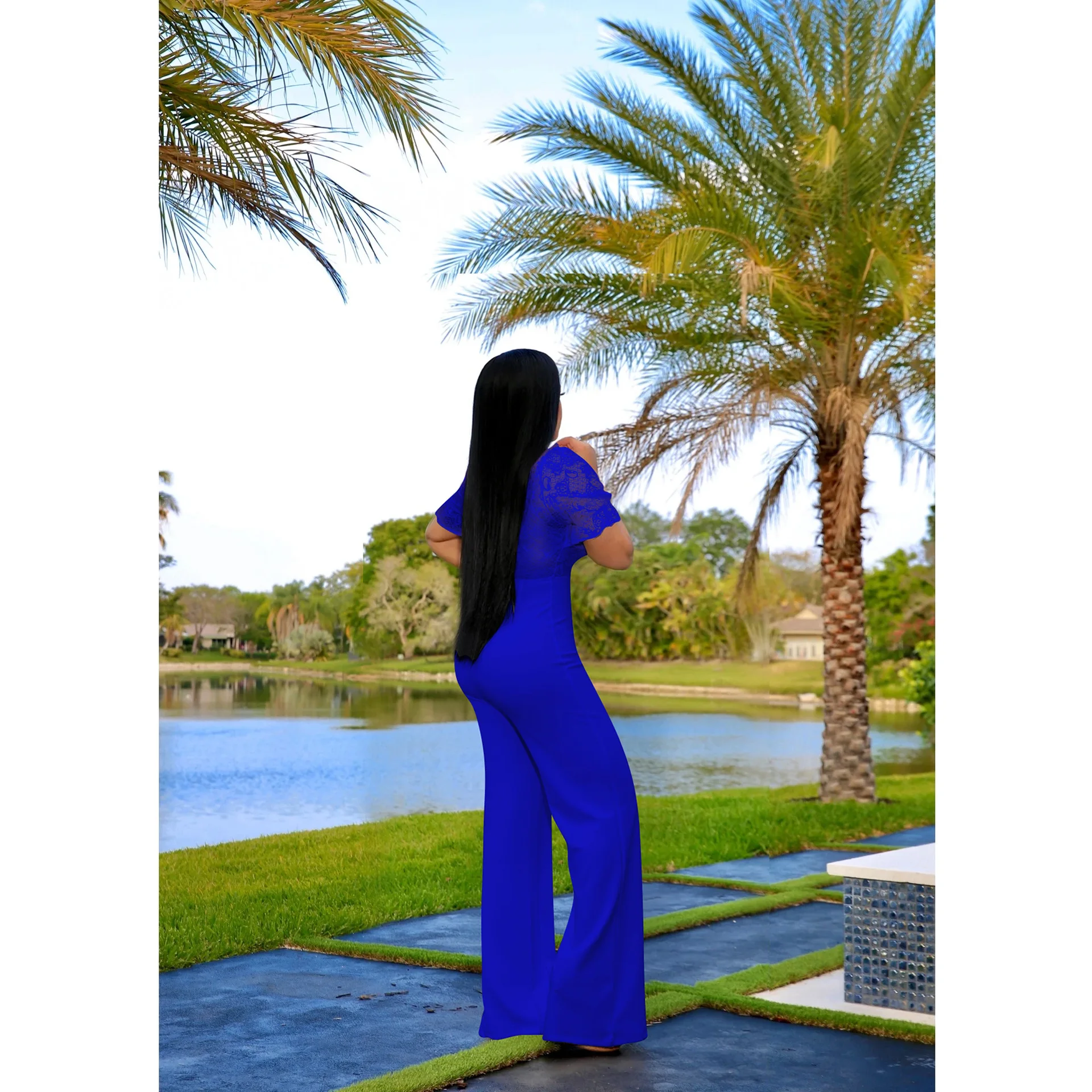 2020 Hot Sale Summer Office Lady Solid Color Lace Patchwork High Waist Straight Long Jumpsuit Women Slim Rompers 3 Color
2020 Hot Sale Summer Office Lady Solid Color Lace Patchwork High Waist Straight Long Jumpsuit Women Slim Rompers 3 Color