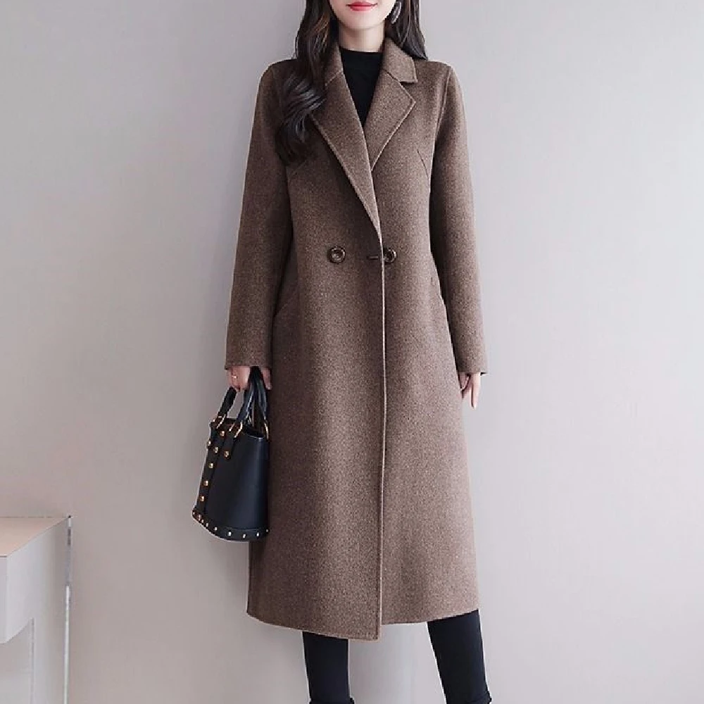 French Lazy Style Warm Female Winter 2021 Woolen Coats Straight Patchwork One Button Mid-Length Women's Overcoat Casual Outwear
French Lazy Style Warm Female Winter 2021 Woolen Coats Straight Patchwork One Button Mid-Length Women's Overcoat Casual Outwear