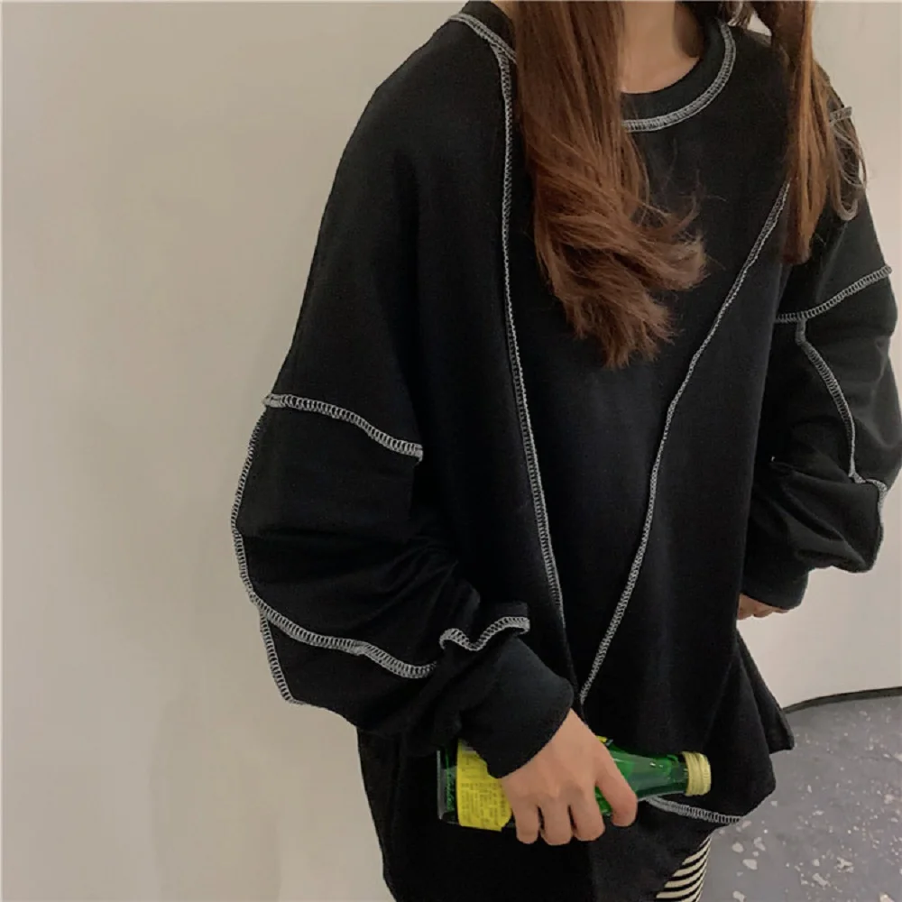 Round Neck Oversized Casual Ladies Tops Long Sleeve Loose Woman Sweatshirt Autumn Simple Basic Female Long Sweatshirts 
Round Neck Oversized Casual Ladies Tops Long Sleeve Loose Woman Sweatshirt Autumn Simple Basic Female Long Sweatshirts