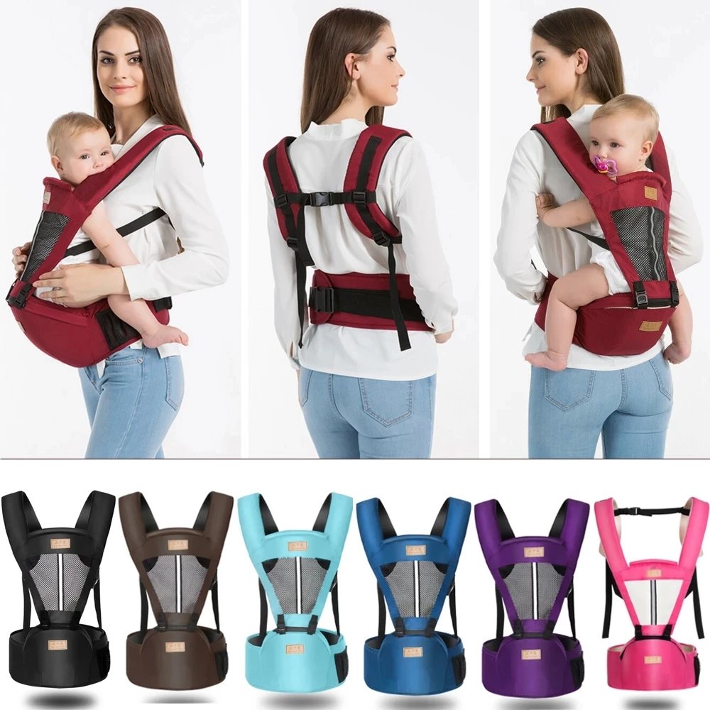 

0-47 Months Multifunctional Baby Carrier Child Pure Color Breathable Waist Stool Bags Backpack For Mom Hip Seat Newborn Wrap