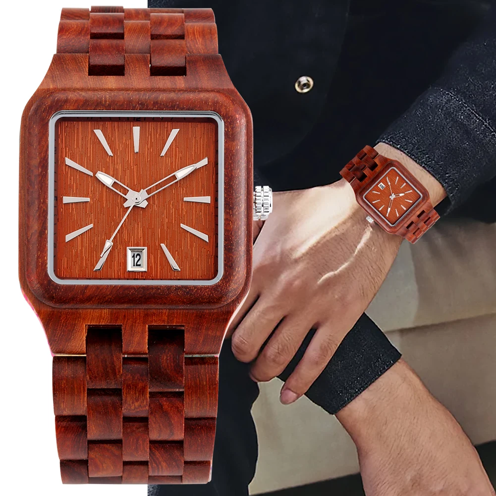 Business Men Quartz Wristwatches Square Calendar Wood Watch 2021 Luxury Ebony Red Sandalwood Watches Best Gifts with Box Relogio
Business Men Quartz Wristwatches Square Calendar Wood Watch 2021 Luxury Ebony Red Sandalwood Watches Best Gifts with Box Relogio
