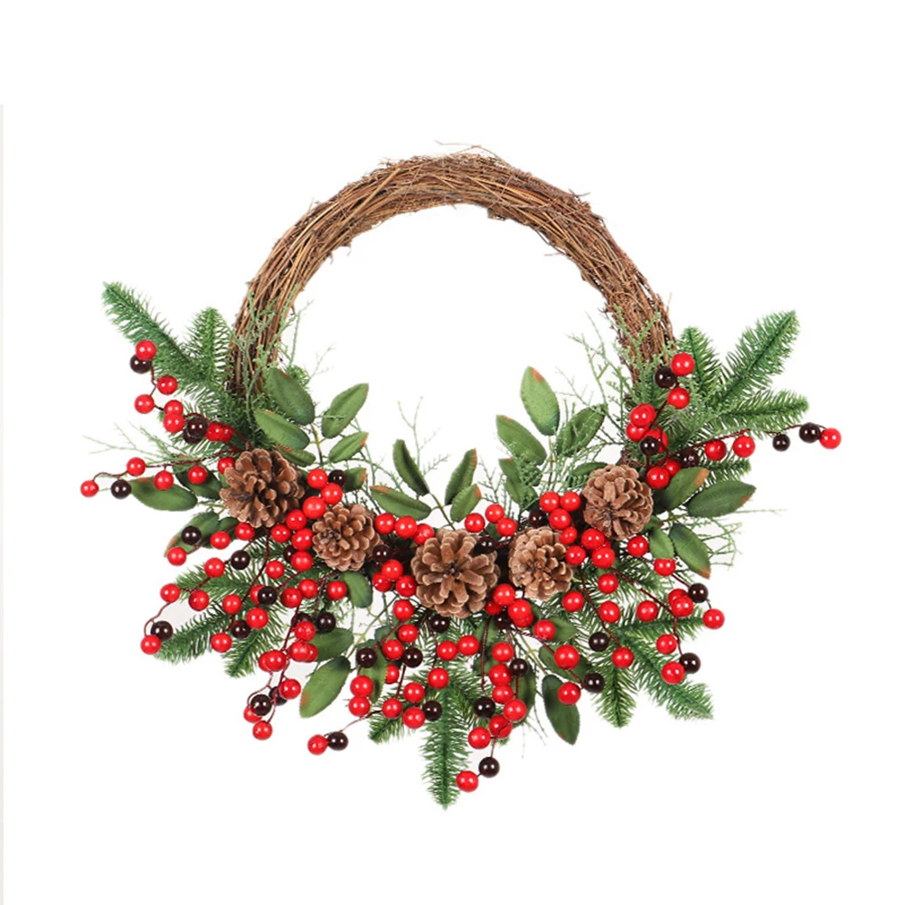 Christmas Wreath Artificial Wreath Handcrafted Farmhouse Wreath Versatile Wall-mounted Pine Cone And Red Fruit Decorative Wreath
Christmas Wreath Artificial Wreath Handcrafted Farmhouse Wreath Versatile Wall-mounted Pine Cone And Red Fruit Decorative Wreath