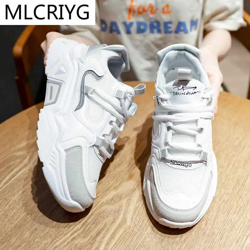 Women's Chunky Sneakers 2021 Fashion Spring Platform Shoes Lace Up Breathable Mesh Women Vulcanize Shoes Round Head Dad Shoes 
Women's Chunky Sneakers 2021 Fashion Spring Platform Shoes Lace Up Breathable Mesh Women Vulcanize Shoes Round Head Dad Shoes