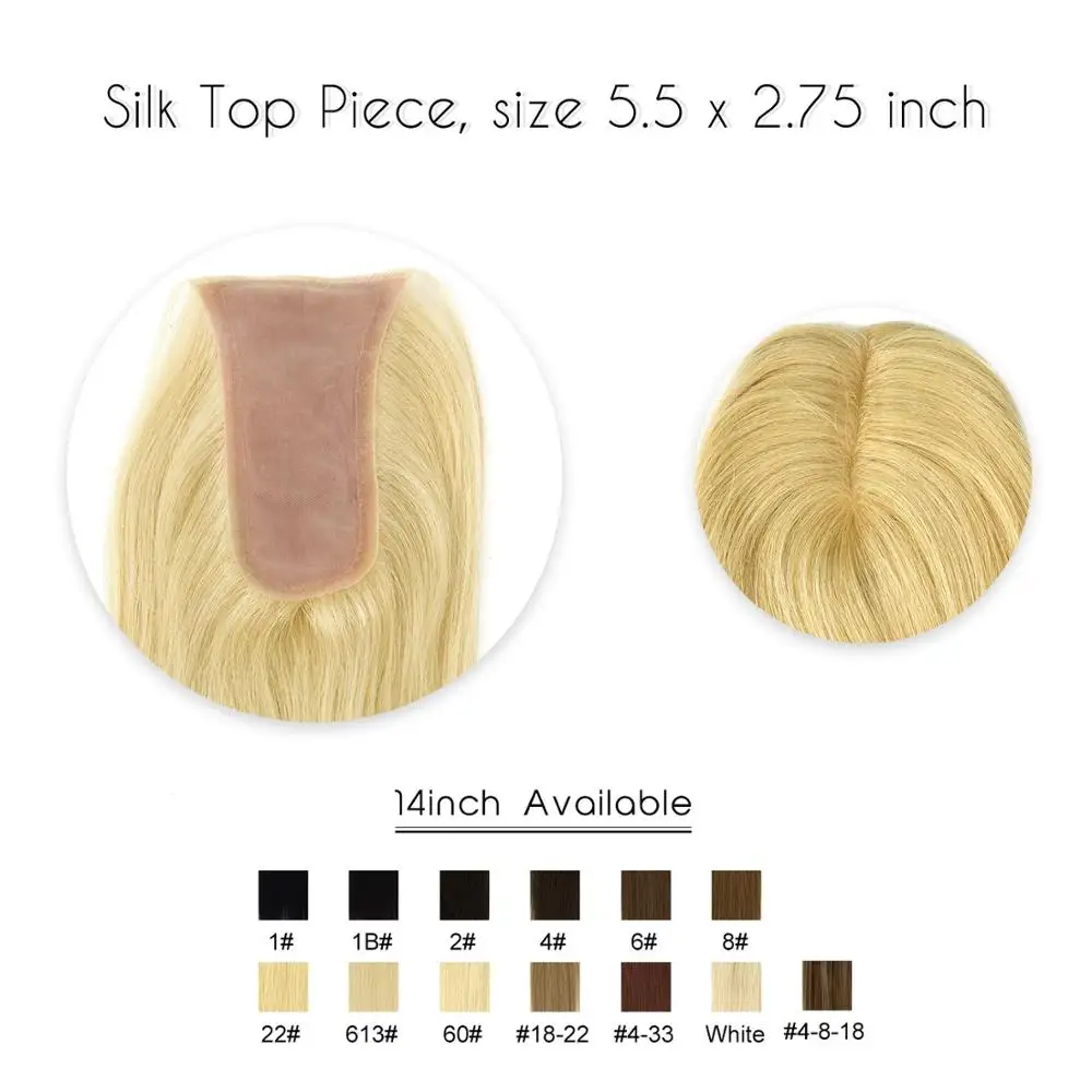 Vlasy 14'' 5.5*2.75" Silk Base Topper Wig Straight Virgin Cuticle Toupee Remy Hairpiece For Women 40g
Vlasy 14'' 5.5*2.75" Silk Base Topper Wig Straight Virgin Cuticle Toupee Remy Hairpiece For Women 40g