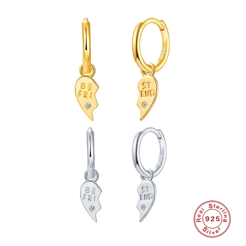 GS 925 Sterling Silver 8mm Hoop Earrings With Heart Best Friend Love Pendant Charm Dangle Earring For Women Fine Jewelry Gift
GS 925 Sterling Silver 8mm Hoop Earrings With Heart Best Friend Love Pendant Charm Dangle Earring For Women Fine Jewelry Gift