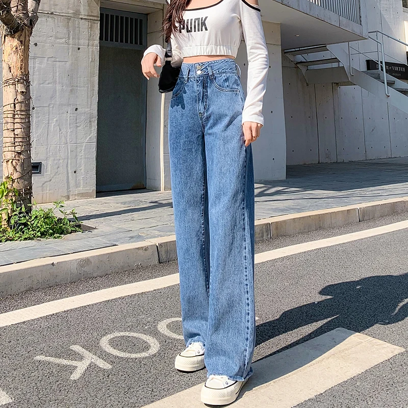 High Waist Wide Leg Pants Slim Jeans Women Spring 2021 New All-Match Loose Drape Straight-Leg Pants
High Waist Wide Leg Pants Slim Jeans Women Spring 2021 New All-Match Loose Drape Straight-Leg Pants