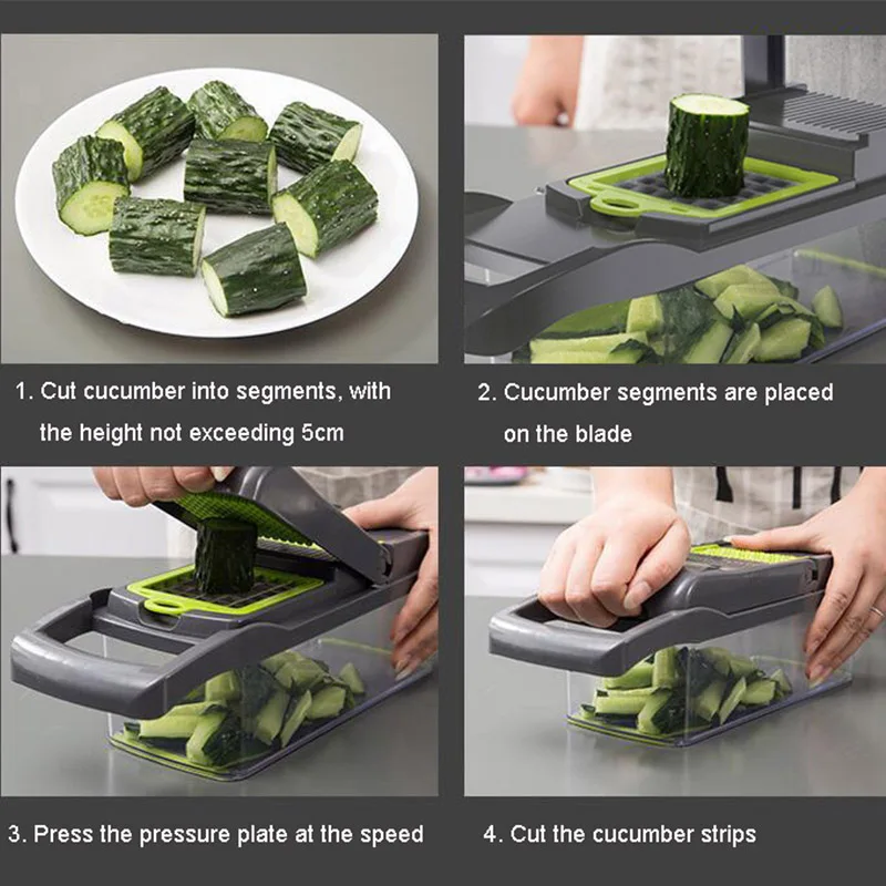 

8 In 1 Vegetable Cutter Fruit Slicer Grater Shredders Gadgets Drain Basket Slicers Kitchen Accessories Adornos De Cocina