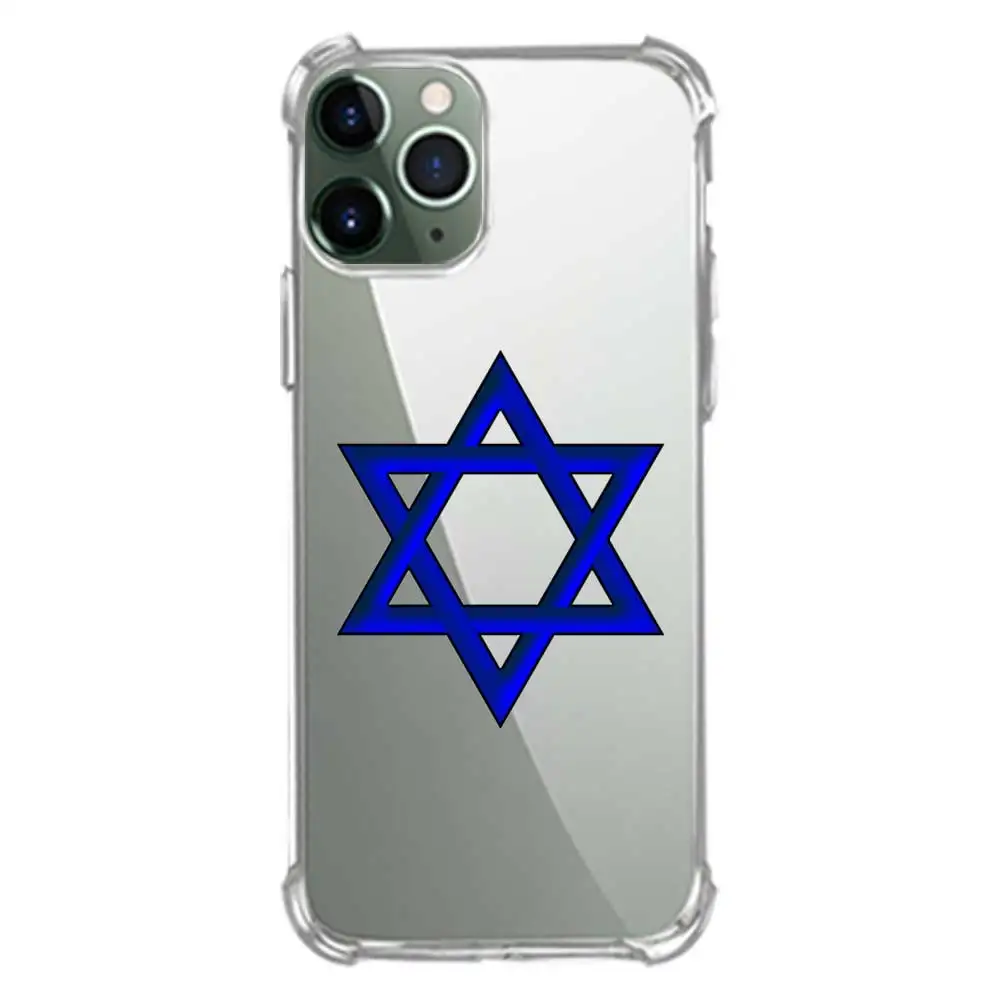 Corner Extra Protection Transparent TPU Phone Cases For Samsung A50 A70 M20 M30 NOTE S 9 10 11 20 Plus Pro Jewish Star of David | Мобильные