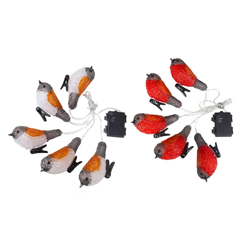 2PCS 5 LED Clip on Acrylic Robins Lights Garden Outdoor Birds Christmas Decor Xmas, White + Yellow & Red
2PCS 5 LED Clip on Acrylic Robins Lights Garden Outdoor Birds Christmas Decor Xmas, White + Yellow & Red